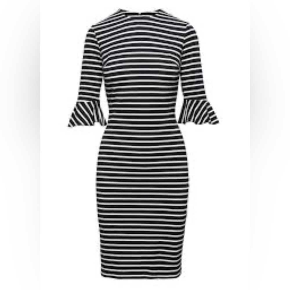 Banana Republic Sheath Dress Navy & White Stripes Size 4